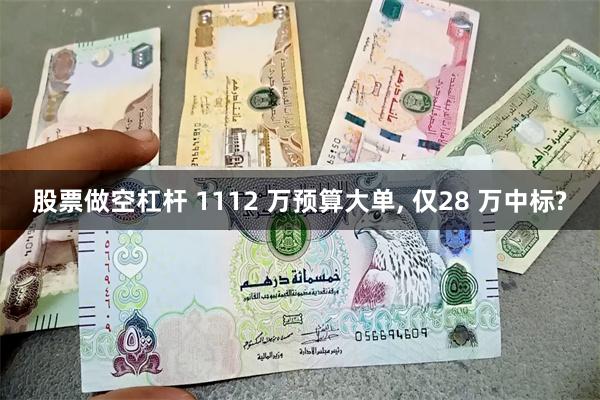 股票做空杠杆 1112 万预算大单, 仅28 万中标?