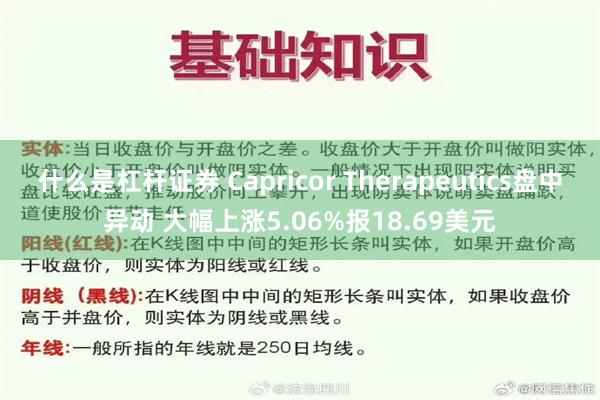 什么是杠杆证券 Capricor Therapeutics盘中异动 大幅上涨5.06%报18.69美元